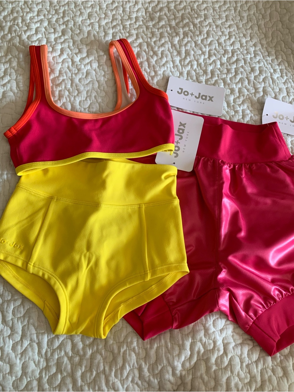 Jo + Jax Sweet Pink Surf Top Set Youth Medium NWT MSRP $139
